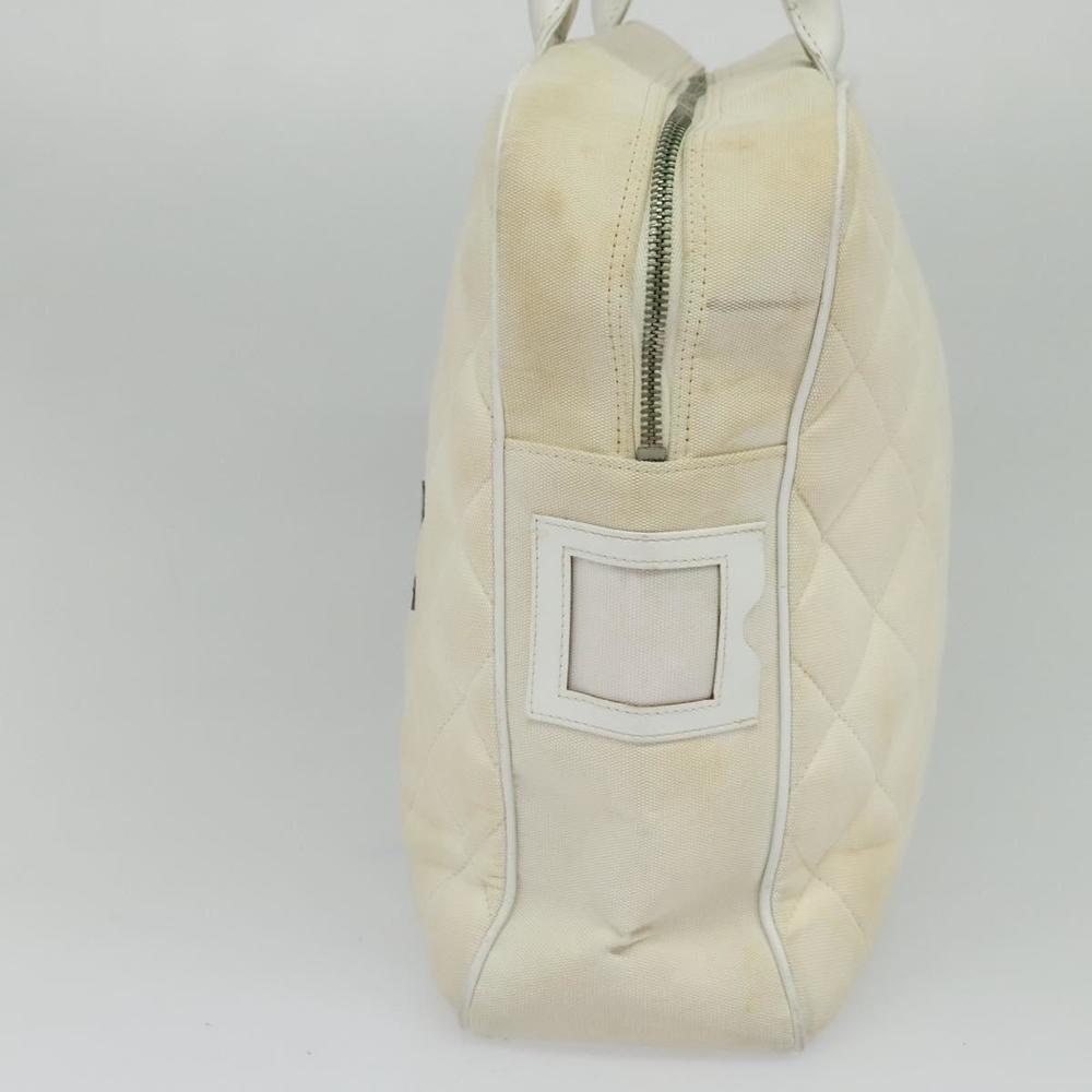CHANEL Sports Line Boston Bag Canvas White CC Auth 115293 - Picture 4 of 16